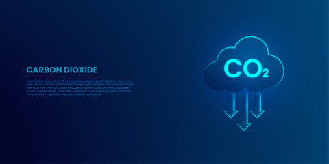 cloud carbon dioxide emissions and Global Ecology, Vector Illustration