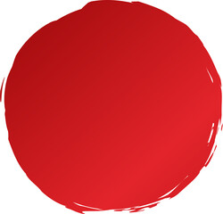 Red round brush painted, ink stamp, circle banner