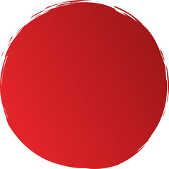 Red round brush painted, ink stamp, circle banner