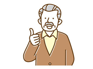 にこやかにこちらを見て笑うシニア男性