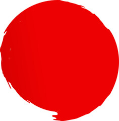 Red round brush painted, ink stamp, circle banner
