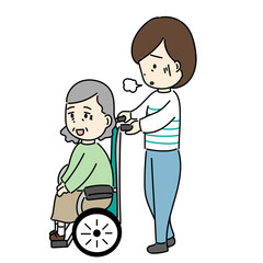 高齢者を介護して介護疲れしている家族