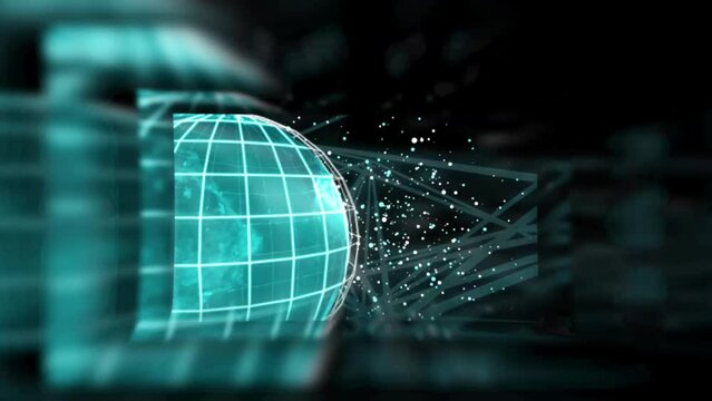 Hologram World Globe Background 3D Rendering