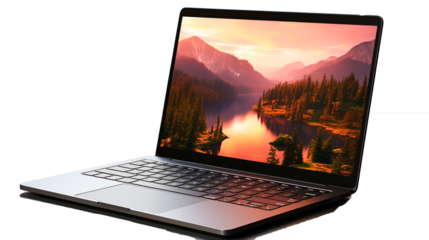 Modern Workspace Professional Using Laptop at Home Office Desk for Remote Work and Online Business, Generative Ai