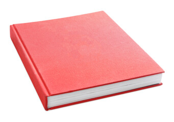 Book with red cover on white background