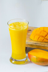 Fresh manga fruit is high in vitamins, healthy mango juice