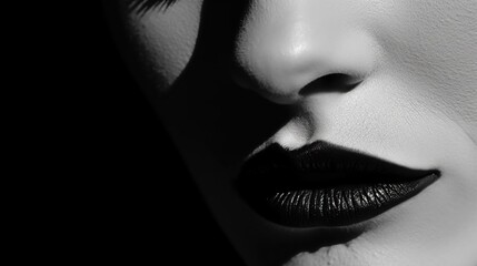 black and white lips