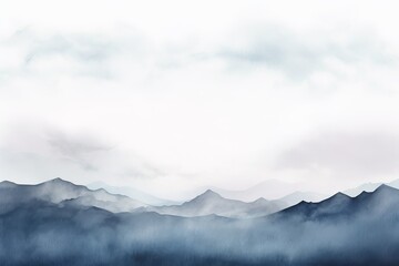 Minimalistic watercolor mountain landscape