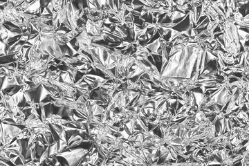crumpled foil abstract background black and white silver effect