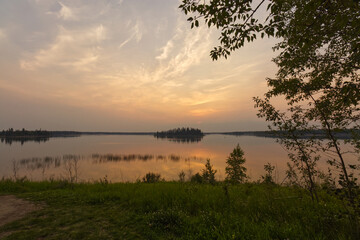 Fototapeta premium A Colorful Summer Evening at Astotin Lake