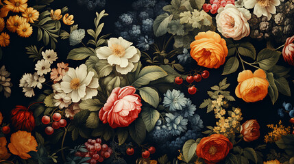Colorful flowers and petal nature desktop background