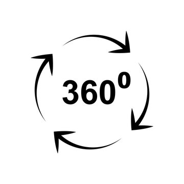 360° View Icon. Full Vision Symbol for Design, Presentation, Website or Apps Elements - Vector Logo Template.