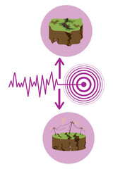 earthquake illustration with destroyed earth pieces