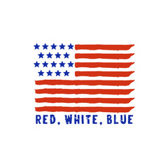 Red white blue flag design template