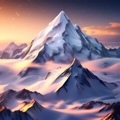 Mountain Everest, clouds, sunset, mount, travel, view, outdoors, top.