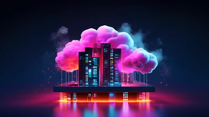 Cloud Computing Creative Illustration. Specially designed for ads, banners, posters, eductaional content. Edge Computing, Cloud Native Architecture