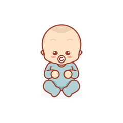 Cute baby or toddler boy vector illustration 