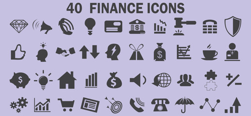 finance icons. Business icons set.