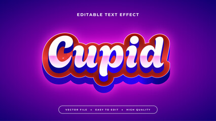 Blue red and purple violet cupid 3d editable text effect - font style