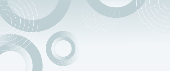 White vector abstract banner with simple geometric shapes. Minimalist graphic design element future style concept for banner, flyer, card, cover, or brochure