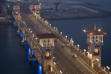 Beautiful view of the Stanley Bridge in Alexandria, Egypt - obrazy, fototapety, plakaty