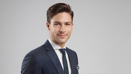 businessman wearing suit in white background