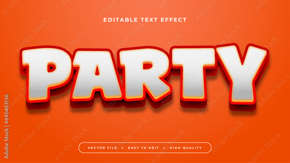 Poster Orange and gray grey party 3d editable text effect - font style
