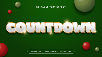 Red green and white countdown 3d editable text effect - font style