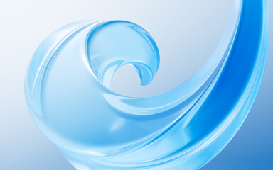 Abstract curve glass geometry background, 3d rendering.