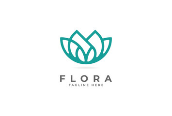 Elegant Nature floral logo design, vector illustration