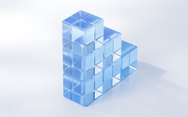 Abstract shiny glass geometry background, 3d rendering.