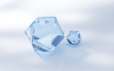 Abstract shiny glass geometry background, 3d rendering.