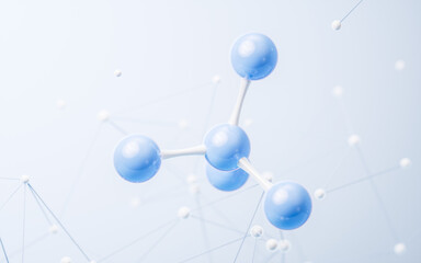 Molecule with biology concept background, 3d rendering.