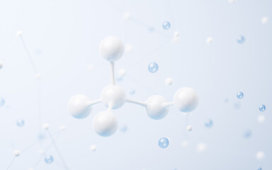 Molecule with biology concept background, 3d rendering.