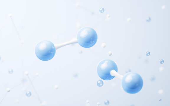 Molecule with biology concept background, 3d rendering.