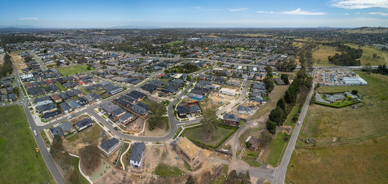 Aerial View Of The North Melbourne Suburb Of Mernda In Victoria Australia