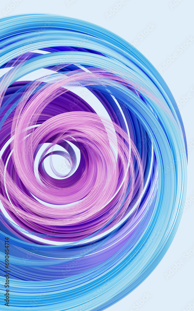 Poster flowing curve lines background, 3d rendering.
