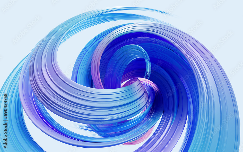 Poster flowing curve lines background, 3d rendering.