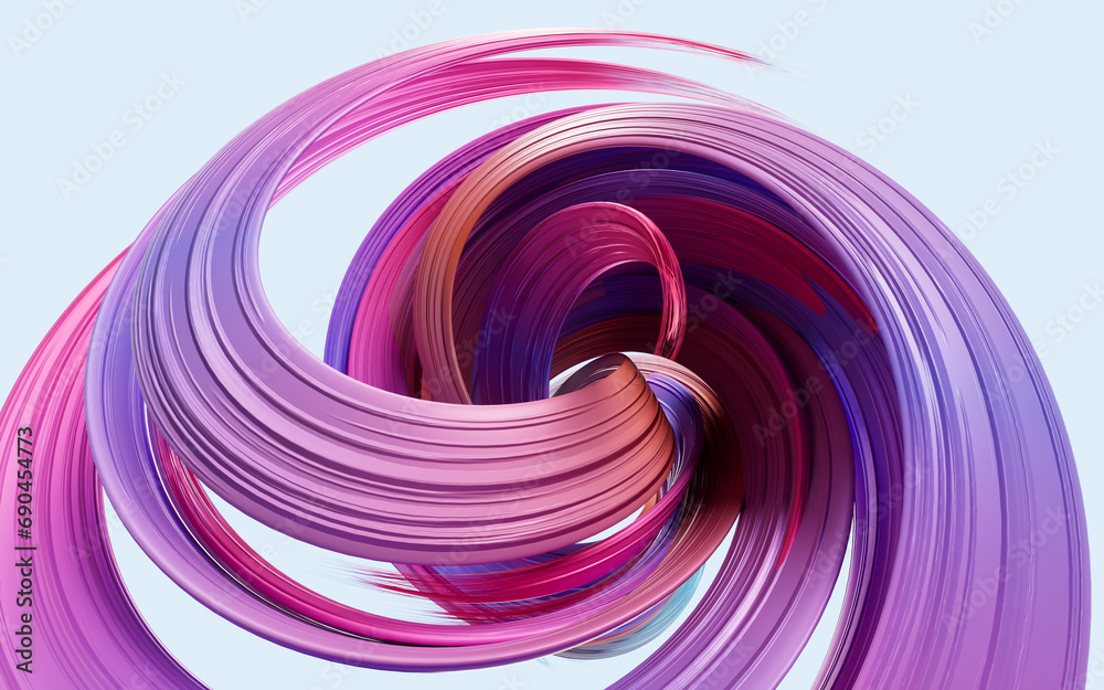 Poster flowing curve lines background, 3d rendering.