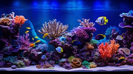 Fototapeta na wymiar Amazing coral reef aquarium tank scene