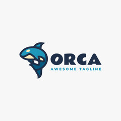 Obraz premium Vector Logo Illustration Orca Simple Mascot Style.