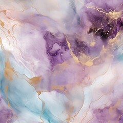 Watercolor Wash Marble Astral Purple Blue Gold