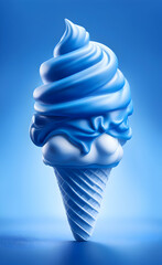 ice cream cone on blue background