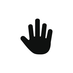 Hand icon isolated on white background. Palm hand icon