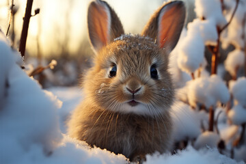 A hare in the snow 