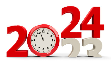 2023-2024 Clock dial - obrazy, fototapety, plakaty