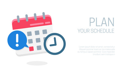 Schedule vector illustration. Calendar and planner reminder notification.