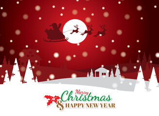 Fototapeta premium Merry Christmas vector illustration, Happy new year background. 