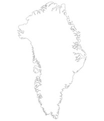 Greenland map. Map of Greenland in white color