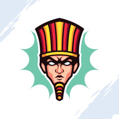 Head of Pharaoh Mascot Logo Template